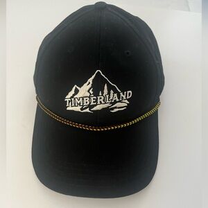 Timberland Mountain Logo Gold Cord Baseball Cap Black Embroidered Twill OS